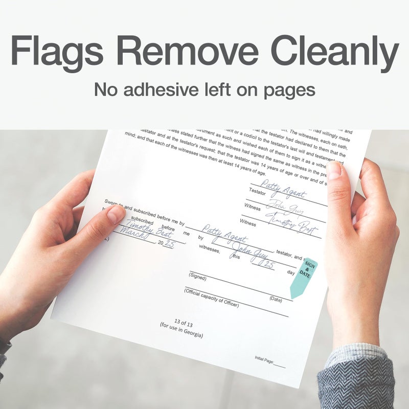 Redi-Tag Arrow Message Flag Refills, Please Sign & Date, Mint, Reversible Flags, 120 Per Roll, 6 Rolls, 720 Flags Total, 1-3/4" x 9/16" (B91401) - Image 4